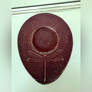 Japan Cast Iron Saucer Textured Pattern Dragonfly Incense Cone Burner Japan